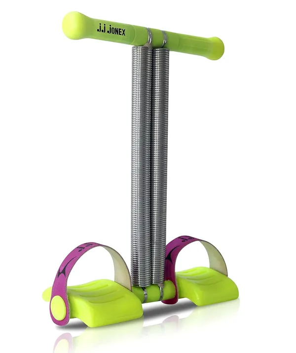 JJ_JONEX_Dual_Spring_Sit_Up_Pull_Rope_-_Elastic_Tension_Fitness_Foot_Pedal_Sit_Up_Equipment_For_Abdominal_And_Leg_Exerciser,_Tummy_Trimmer,_Sport_Fitness_(Made_In_India),_Green