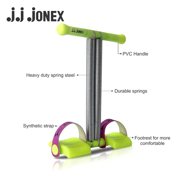 JJ_JONEX_Dual_Spring_Sit_Up_Pull_Rope_-_Elastic_Tension_Fitness_Foot_Pedal_Sit_Up_Equipment_For_Abdominal_And_Leg_Exerciser,_Tummy_Trimmer,_Sport_Fitness_(Made_In_India),_Green