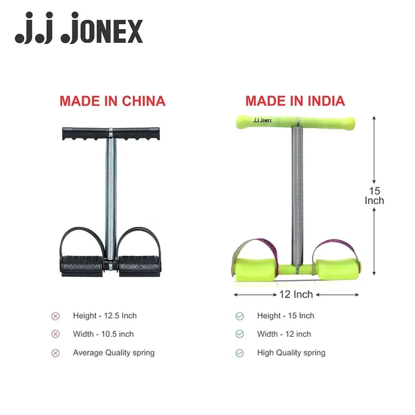 JJ_JONEX_Tummy_Trimmer_-_Single_Spring_Sit_Up_Pull_Rope,_Elastic_Tension_Fitness_Foot_Pedal,_Abdominal_And_Leg_Exerciser,_Sport_Fitness_Equipment_(Made_In_India),_Green