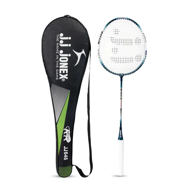 JJ_JONEX_646_Badminton_Racket_-_Red_And_White_Aluminum_Racket,_Strung