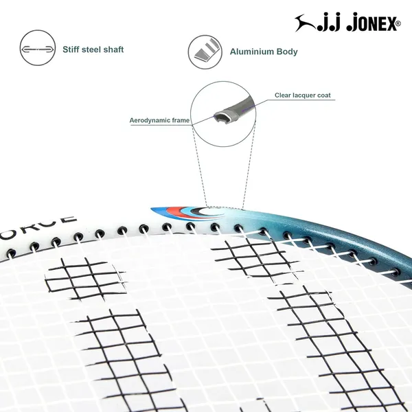 JJ_JONEX_646_Badminton_Racket_-_Red_And_White_Aluminum_Racket,_Strung