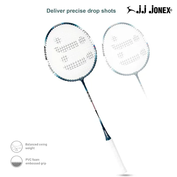 JJ_JONEX_646_Badminton_Racket_-_Red_And_White_Aluminum_Racket,_Strung