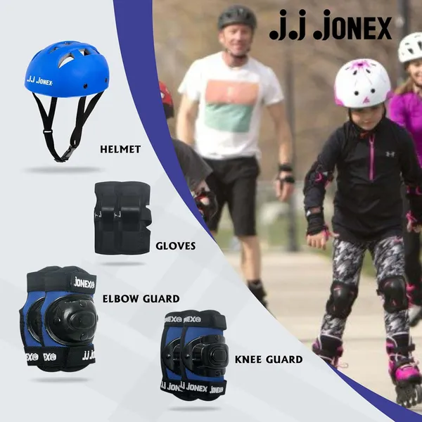 JJ_JONEX_Green_Skating_Guard,_Protective_Skating_Guard_Kit_|_Skate,_Cycling_Protection_Set_|_Multi_Sport_Gear_For_Children_Age_5-16_Years,_Helmet_Elbow_Guards_Knee_Caps_&_Hand_Gloves