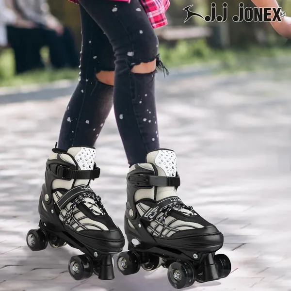 JJ_JONEX_Black_Skates_Roller_Skates_For_Girls_And_Boys_|_Medium_Sizes_Adjustable_Roller_Skates_With_Light_Up_Wheels_For_Men_And_Women_Indoor_Outdoor_|_500_Adjustable_Roller_Skates_|_Black_|
