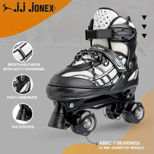 JJ_JONEX_Black_Skates_Roller_Skates_For_Girls_And_Boys_|_Medium_Sizes_Adjustable_Roller_Skates_With_Light_Up_Wheels_For_Men_And_Women_Indoor_Outdoor_|_500_Adjustable_Roller_Skates_|_Black_|
