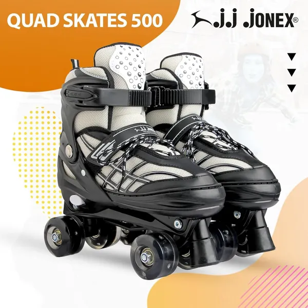 JJ_JONEX_Black_Skates_Roller_Skates_For_Girls_And_Boys_|_Medium_Sizes_Adjustable_Roller_Skates_With_Light_Up_Wheels_For_Men_And_Women_Indoor_Outdoor_|_500_Adjustable_Roller_Skates_|_Black_|