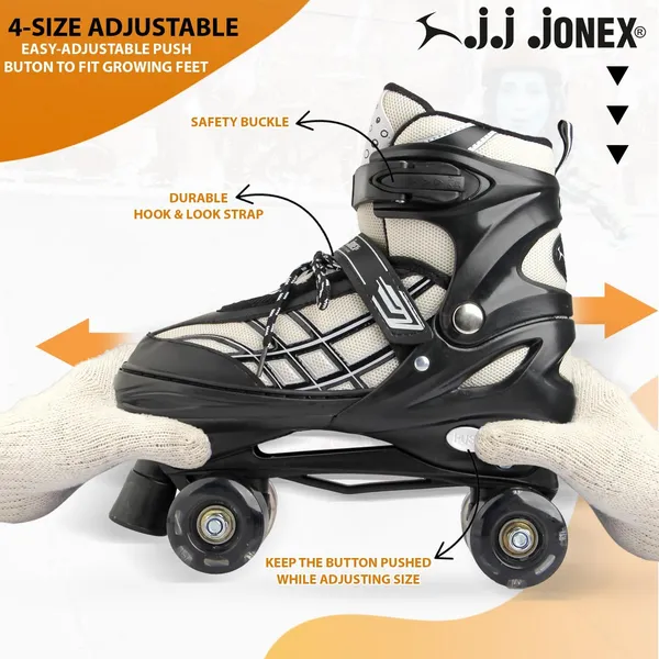 JJ_JONEX_Black_Skates_Roller_Skates_For_Girls_And_Boys_|_Medium_Sizes_Adjustable_Roller_Skates_With_Light_Up_Wheels_For_Men_And_Women_Indoor_Outdoor_|_500_Adjustable_Roller_Skates_|_Black_|
