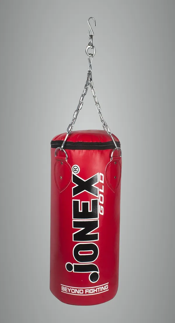 JJ_JONEX_Red_Punching_Bag,_Boxing_Unfilled_Gold_2Ft_Red_Hanging_Bag
