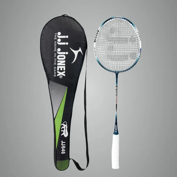 JJ_JONEX_646_Badminton_Racket_-_Red_And_White_Aluminum_Racket,_Strung