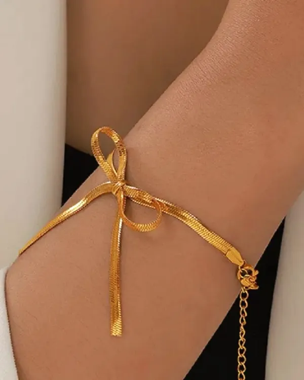 Elegant_Bowknot_Pendant_Snake_Chain_Necklace_Bracelet_&_Earring_Set