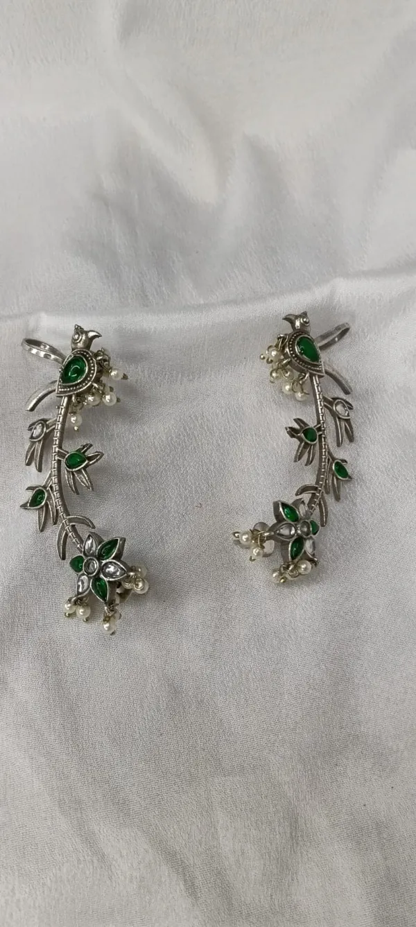 Hara_Pushp_Earcuff_Oxidised_Earring_[Variable-4]