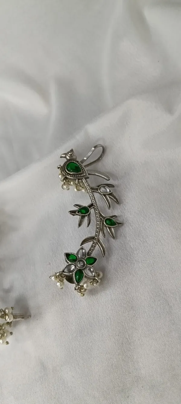 Hara_Pushp_Earcuff_Oxidised_Earring_[Variable-4]