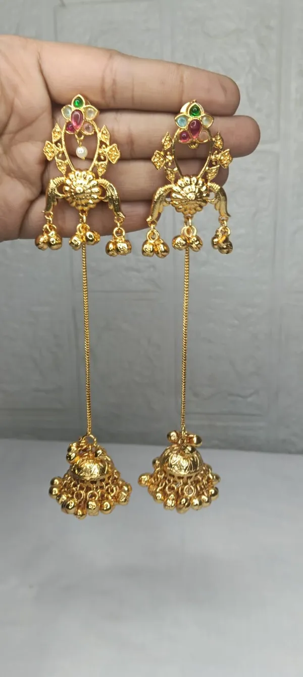 Rajwada_Long_Ghungroo_Jhumka_Earrings