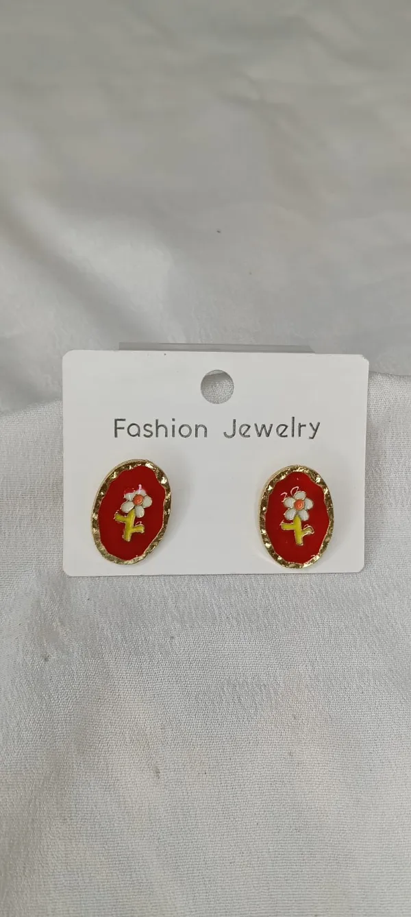 Red_Bloom_Oval_Studs_Earrings