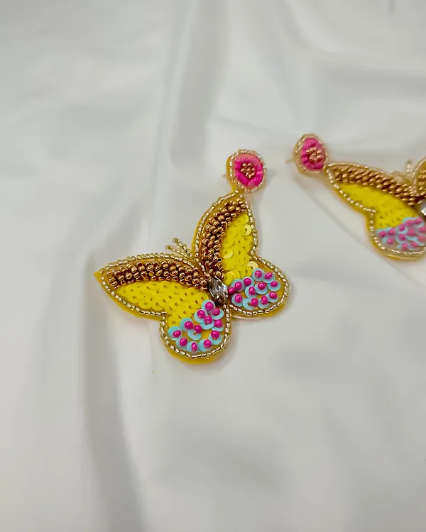 Golden_Butterfly_Beaded_Earrings