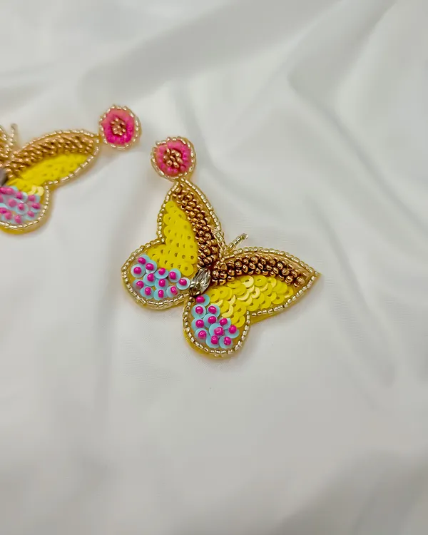 Golden_Butterfly_Beaded_Earrings