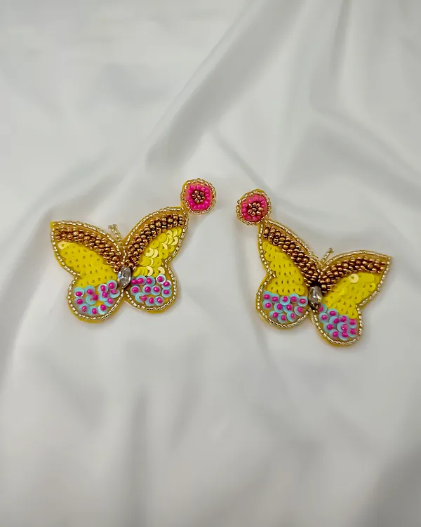 Golden_Butterfly_Beaded_Earrings