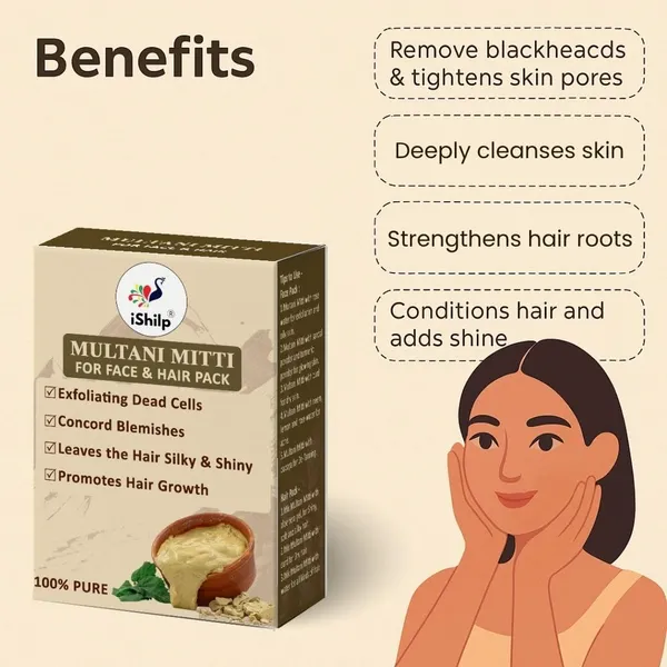 Pack_of_5_Glowing_&_Clear_Skin_Natural_Multani_Mitti_Face_Mask_|_For_Women_&_Men