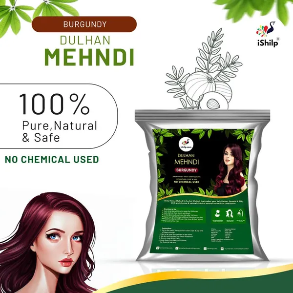 Pack_of_2_Burgundy_Mehendi_With_Neem_Comb_|_For_Hair_Colour_&_Care_|_500g