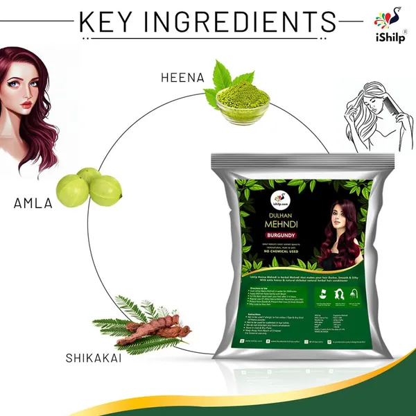 Pack_of_2_Burgundy_Mehendi_With_Neem_Comb_|_For_Hair_Colour_&_Care_|_500g