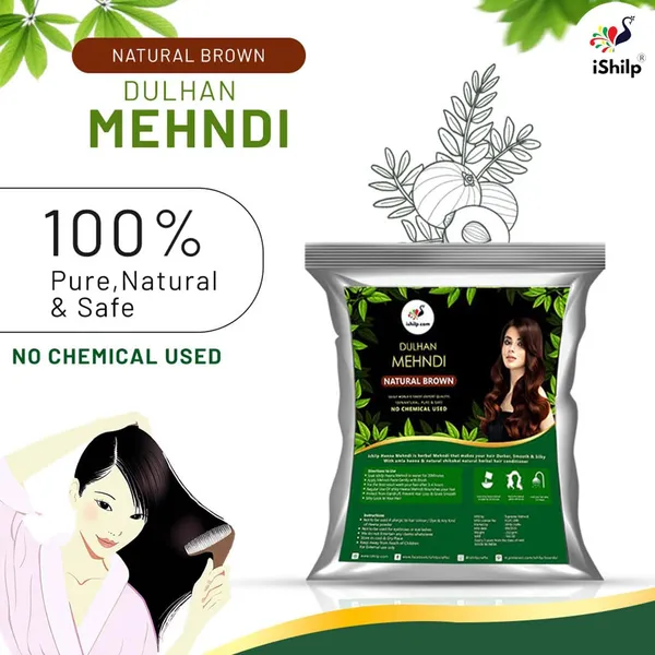 Pack_of_2_Hair_Colour_Natural_Brown_Mehendi_With_Neem_Comb_|_500g_+_250g