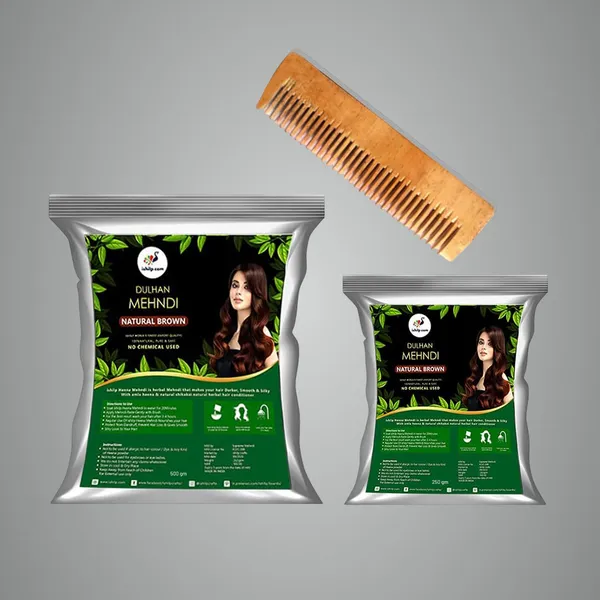 Pack_of_2_Hair_Colour_Natural_Brown_Mehendi_With_Neem_Comb_|_500g_+_250g
