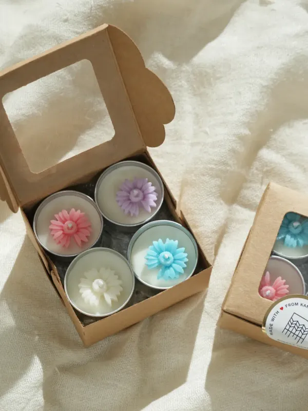 Buy_Flower_Tea_Light_Candles_Set_of_25_Online_India_|_Handmade_Scented_Soy_Wax_Candles_for_Pooja_&_Decoration_|_Mishri_Misthi_Blessing_Candles
