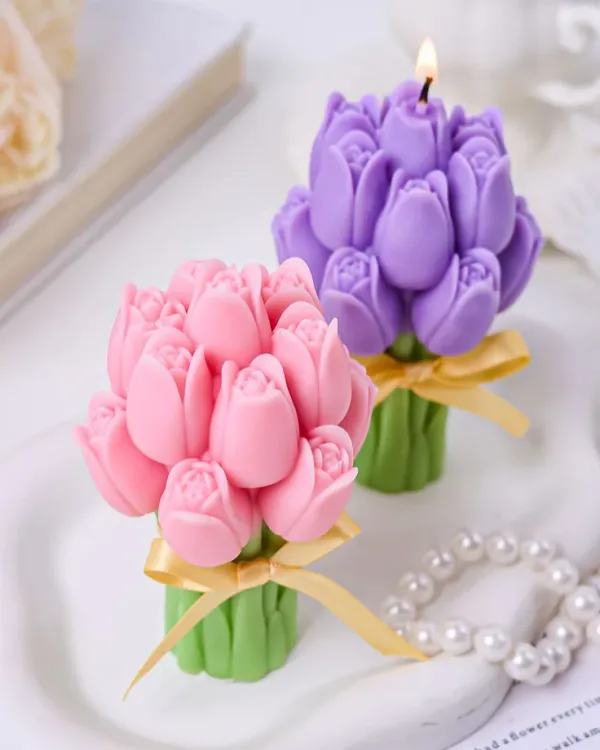 Buy_Tulip_Flower_Candle_Online_India_|_Rose_Lavender_Scented_Handmade_Candle_Gift_|_Mishri_Misthi_Blessing_Candles