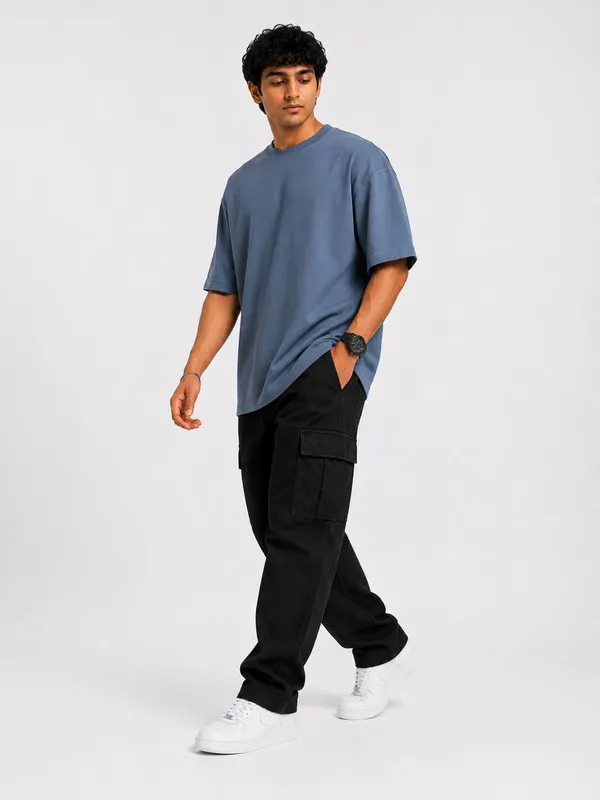 JACKBUZZ_Men's_Oversized_Solid_T-Shirt