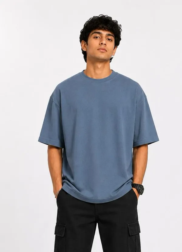 JACKBUZZ_Men's_Oversized_Solid_T-Shirt