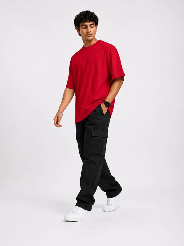 JACKBUZZ_Men's_Oversized_Solid_T-Shirt