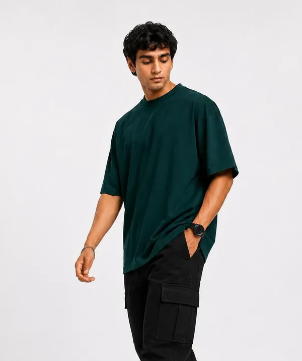 JACKBUZZ_Men's_Oversized_Solid_T-Shirt