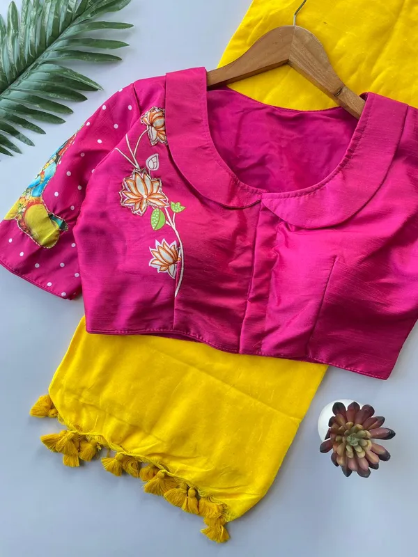 Bright_and_Beautiful:_Pink_Embroidered_Blouse_with_Devotional_Art