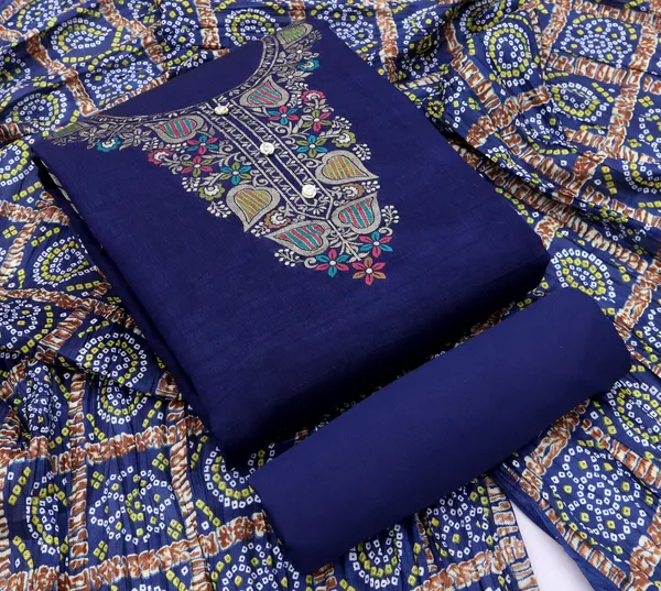 Designer_Ethnic_Suit_Fabric_Set_with_Thread_Embroidery_and_Bandhej_Dupatta