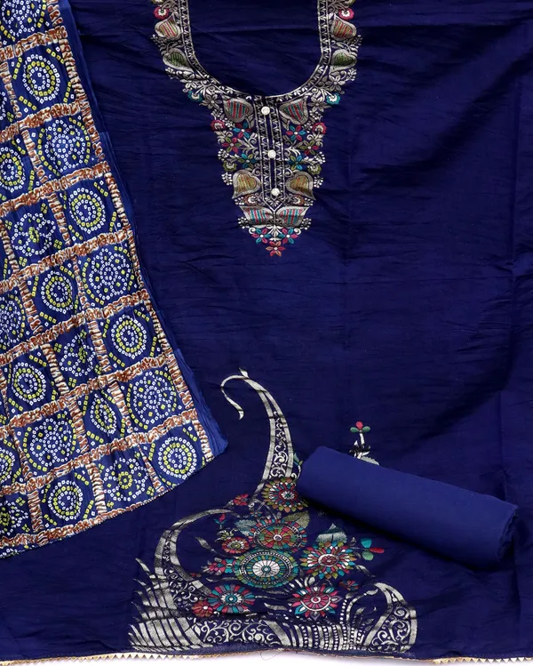 Designer_Ethnic_Suit_Fabric_Set_with_Thread_Embroidery_and_Bandhej_Dupatta