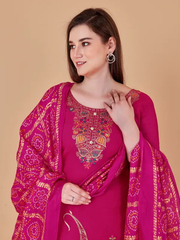 Designer_Ethnic_Suit_Fabric_Set_with_Thread_Embroidery_and_Bandhej_Dupatta