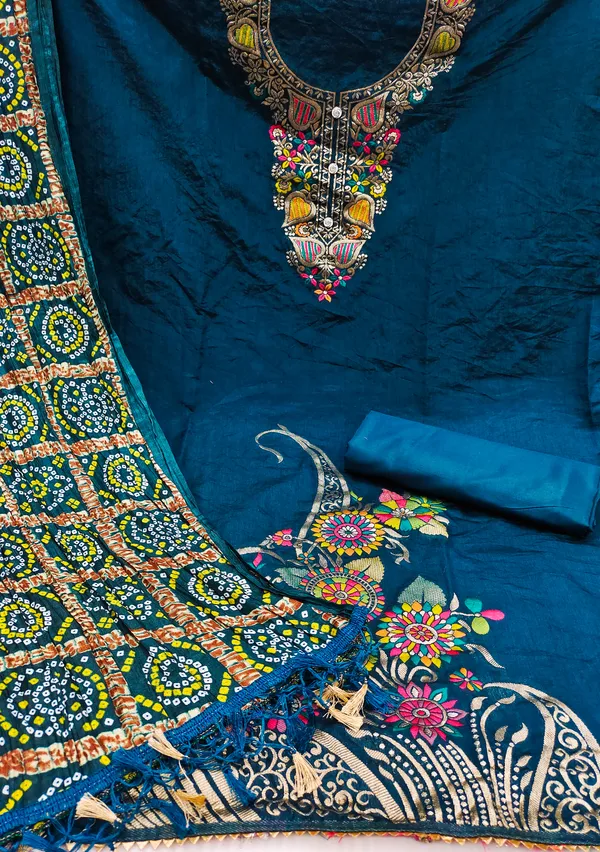 Designer_Ethnic_Suit_Fabric_Set_with_Thread_Embroidery_and_Bandhej_Dupatta