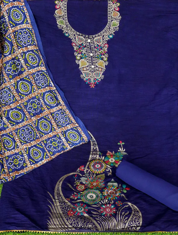 Designer_Ethnic_Suit_Fabric_Set_with_Thread_Embroidery_and_Bandhej_Dupatta