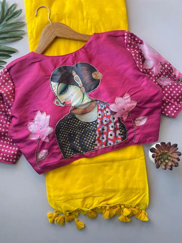 Designer_Handwork_Crafted_Blouse_with_Khadi_Cotton_Saree