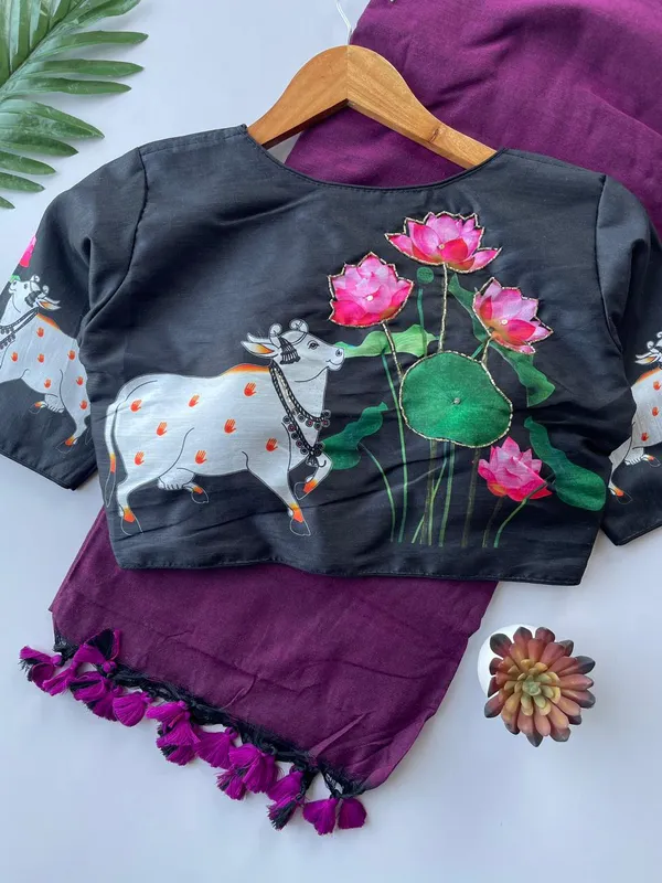 Designer_Handwork_Crafted_Blouse_with_Khadi_Cotton_Saree