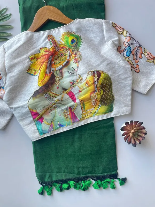 Designer_Handwork_Crafted_Blouse_with_Khadi_Cotton_Saree