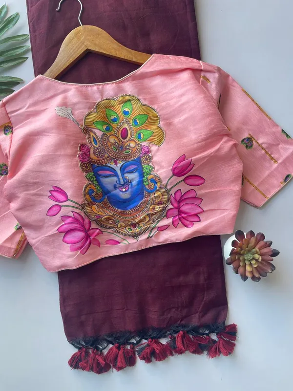 Designer_Handwork_Crafted_Blouse_with_Khadi_Cotton_Saree