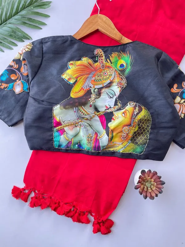 Designer_Handwork_Crafted_Blouse_with_Khadi_Cotton_Saree