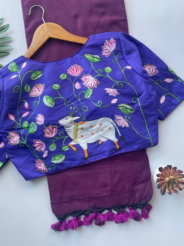 Designer_Handwork_Crafted_Blouse_with_Khadi_Cotton_Saree