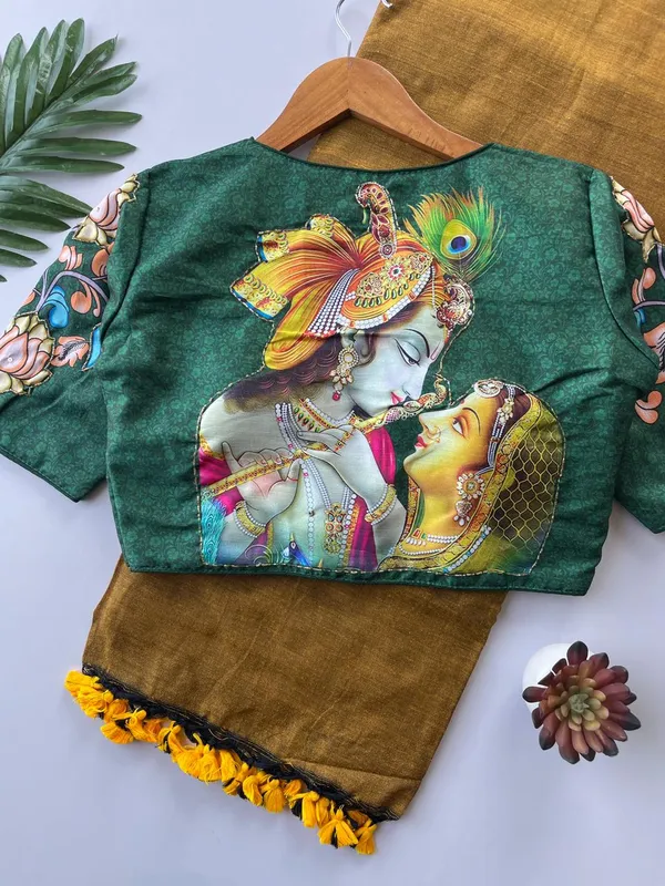 Designer_Handwork_Crafted_Blouse_with_Khadi_Cotton_Saree