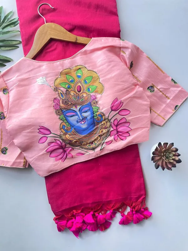 Designer_Handwork_Crafted_Blouse_with_Khadi_Cotton_Saree