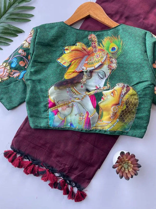 Designer_Handwork_Crafted_Blouse_with_Khadi_Cotton_Saree