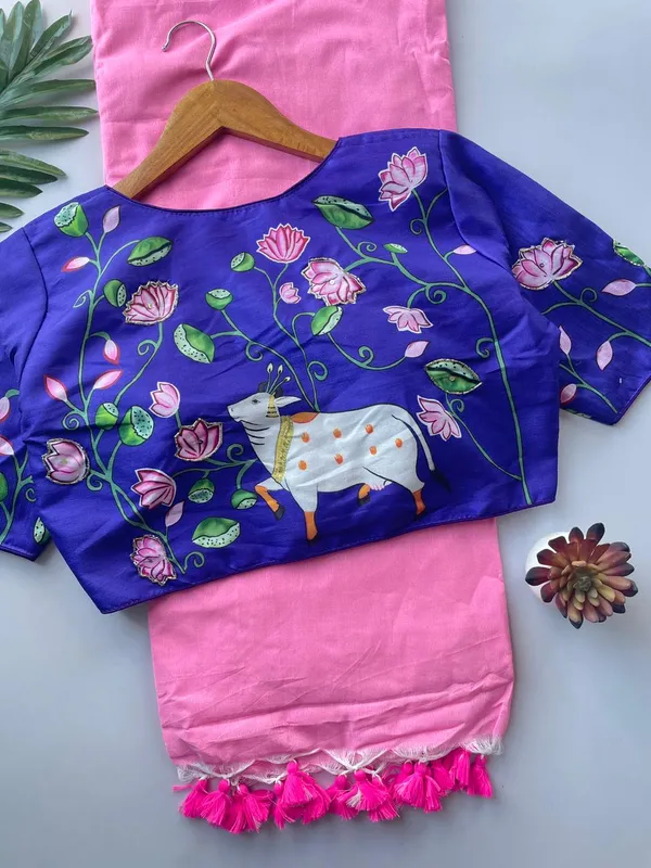 Designer_Handwork_Crafted_Blouse_with_Khadi_Cotton_Saree