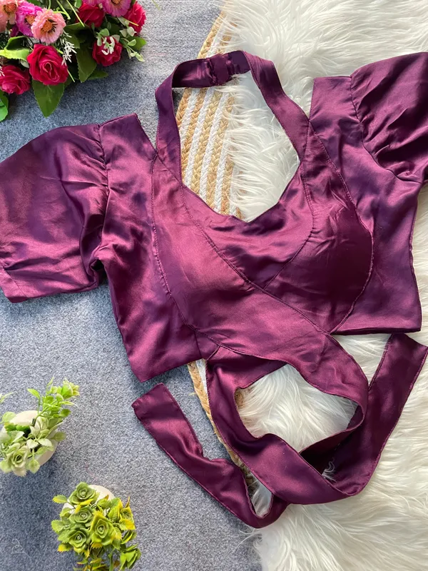 Designer_Wrap-Style_Blouse_with_Puff_Sleeves