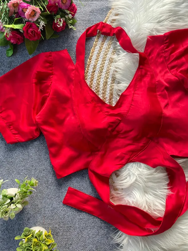 Designer_Wrap-Style_Blouse_with_Puff_Sleeves
